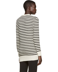 MM6 MAISON MARGIELA Off White And Black Striped Sweater