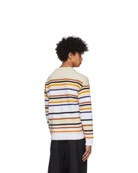 Kenzo Off White Striped Seasonal Sweater