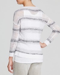 Eileen Fisher Open Knit Striped Sweater
