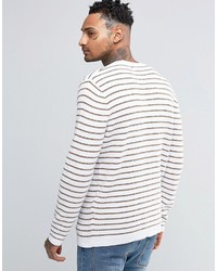 Asos Stripe Sweater With Waffle Texture