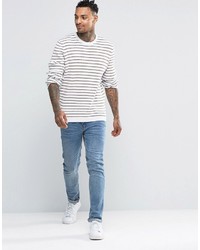 Asos Stripe Sweater With Waffle Texture