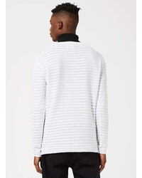 Topman White Horizontal Sheer Stripe Sweater