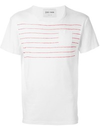 White Horizontal Striped Crew-neck T-shirt