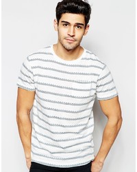 D Struct Jacquard Knit Stripe T Shirt