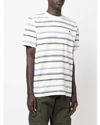 Carhartt WIP Logo Embroidered Striped T Shirt