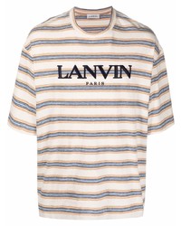Lanvin Logo Print Striped T Shirt