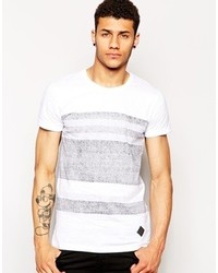 Minimum T Shirt With Reverse Stripe Print White
