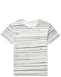 Nudie Jeans Rain Striped Slub Cotton Jersey T Shirt