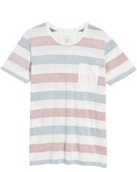 Daniel Buchler Reverse Stripe Pima Cotton Modal Crewneck T Shirt