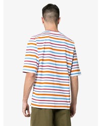 Missoni Stripe Print Logo Embellished Cotton T Shirt