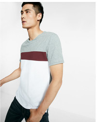 Express Striped Chest Crew Neck Tee