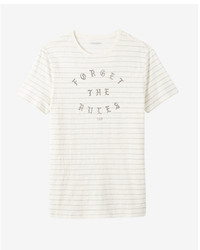 Express Striped Forget The Rules Crew Neck Graphic Tee