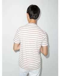 Brunello Cucinelli Striped Logo Print T Shirt