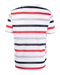 Paul & Shark Striped Logo Print T Shirt