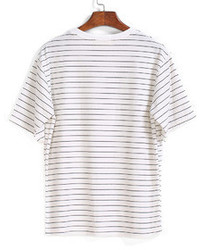 Striped Loose Black T Shirt