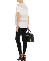 Alexander Wang T By Striped Voile And Poplin T Shirt