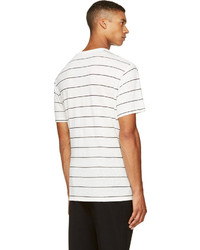 Alexander Wang T By White Black Striped Linen T Shirt