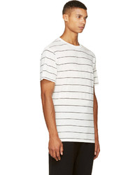 Alexander Wang T By White Black Striped Linen T Shirt