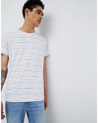 Esprit T Shirt Multi Colour Fine Stripe In Cream
