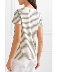 Current/Elliott The Retro Striped Metallic Cotton Blend Jersey T Shirt