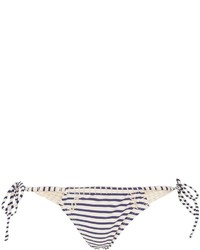 Topshop Crochet Stripe Tie Side Bikini Bottoms