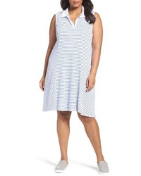 Three Dots Plus Size Stripe Polo Dress