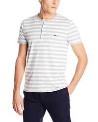 Lacoste Short Sleeve Striped Henley Tee Shirt