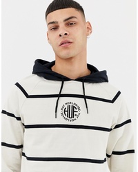 HUF Transit Hooded Long Sleeve T Shirt With Stripes