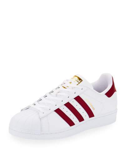 adidas superstar white red stripes