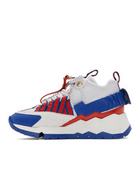 Pierre Hardy White And Blue Victor Cruz Edition Vc1 Sneakers