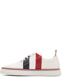 Thom Browne White Diagonal Stripe Sneakers