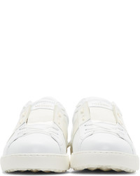 Valentino White Garavani Patent Stripe Open Sneakers
