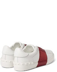 Valentino Striped Leather Slip On Sneakers