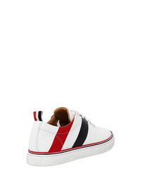 Thom Browne 20mm Striped Pebble Leather Sneakers