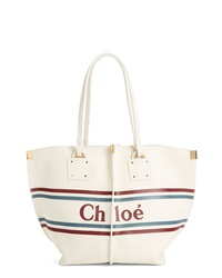 Chloé Vick Logo Embossed Leather Tote