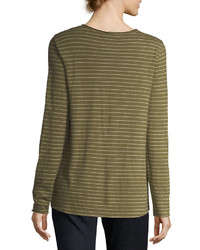Eileen Fisher Lightweight Striped Organic Cotton Jersey Top