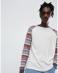 ASOS DESIGN Relaxed Long Sleeve T Shirt With Stripe Raglan