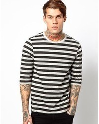 Asos Stripe 34 Sleeve T Shirt