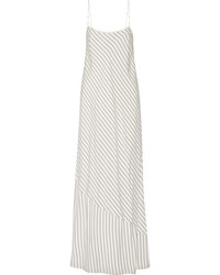 White Horizontal Striped Maxi Dress