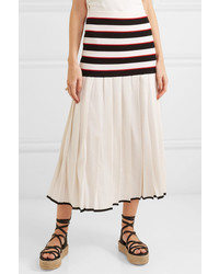 Sonia Rykiel Pleated Striped Cupro Skirt