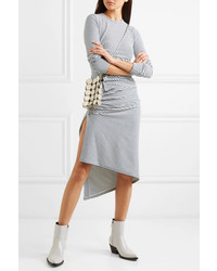 Paco Rabanne Asymmetric Striped Stretch Cotton Jersey Skirt