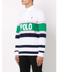 Polo Ralph Lauren Logo Print Striped Polo Shirt