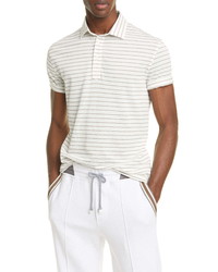 Brunello Cucinelli Stripe Cotton Polo Shirt