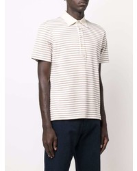 Eleventy Stripe Print Cotton Polo Shirt