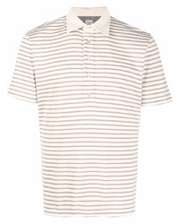 Eleventy Stripe Print Cotton Polo Shirt