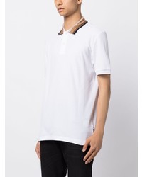 BOSS Striped Collar Cotton Polo Shirt