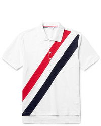 Thom Browne Striped Cotton Piqu Polo Shirt