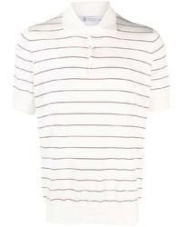 Brunello Cucinelli Striped Short Sleeved Polo Shirt