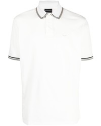 Emporio Armani Striped Trim Cotton Polo Shirt