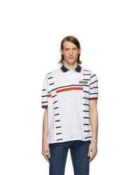 Martine Rose White Striped Polo